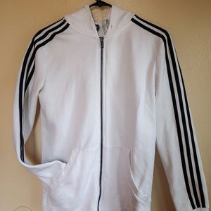 White and black Adidas Track Jacket
